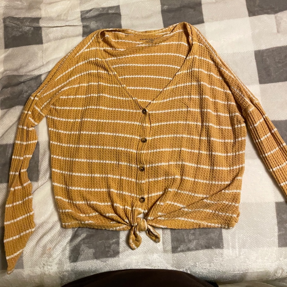 American Eagle relaxed fit/oversized striped top